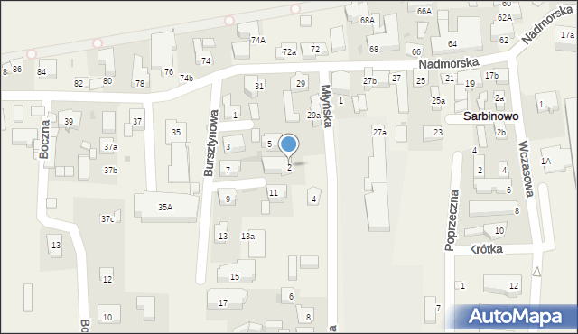 Sarbinowo, Młyńska, 2, mapa Sarbinowo