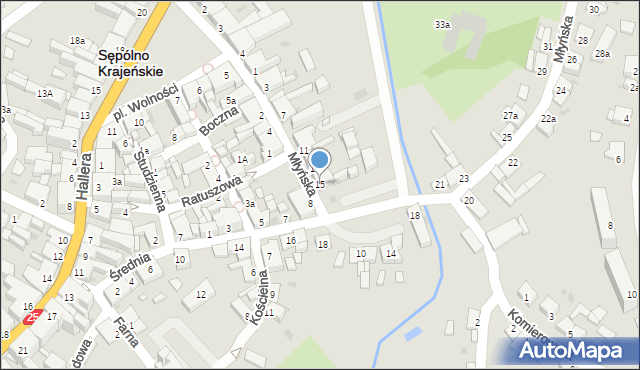 Sępólno Krajeńskie, Młyńska, 15, mapa Sępólno Krajeńskie