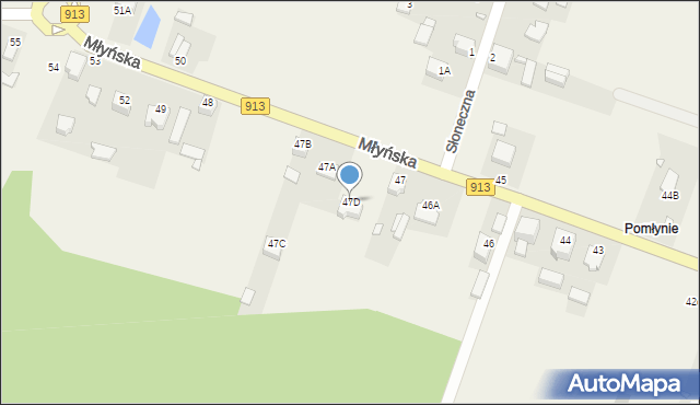 Siemonia, Młyńska, 47D, mapa Siemonia