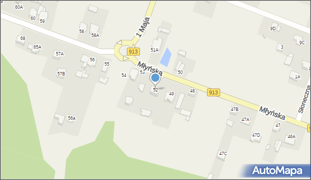 Siemonia, Młyńska, 52, mapa Siemonia