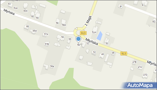 Siemonia, Młyńska, 54, mapa Siemonia