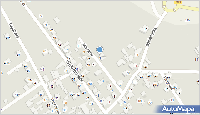 Skała, Mleczna, 6, mapa Skała