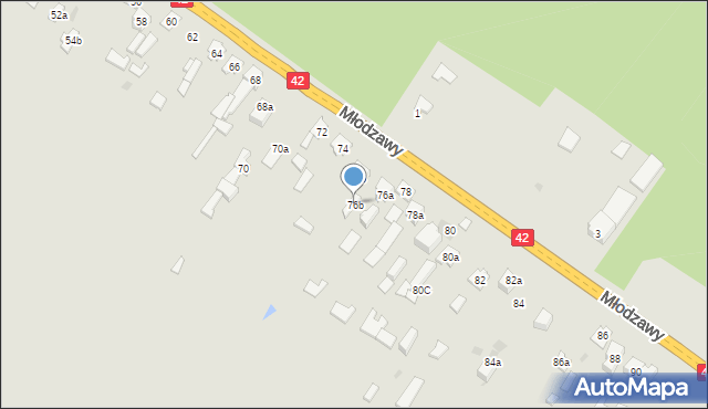 Skarżysko-Kamienna, Młodzawy, 76b, mapa Skarżysko-Kamienna