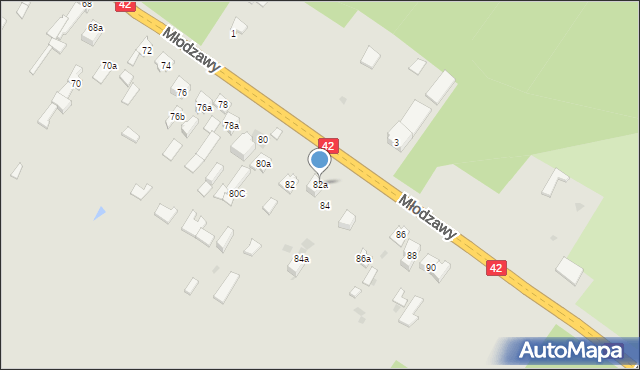 Skarżysko-Kamienna, Młodzawy, 82a, mapa Skarżysko-Kamienna