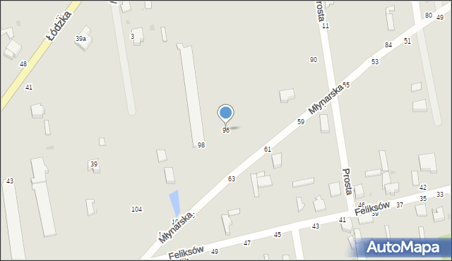 Skierniewice, Młynarska, 96, mapa Skierniewic