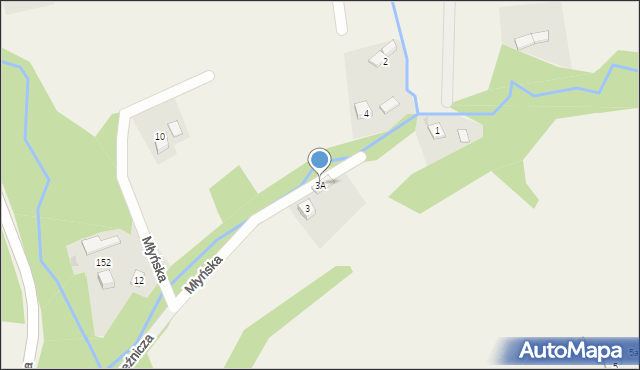 Ślemień, Młyńska, 3A, mapa Ślemień