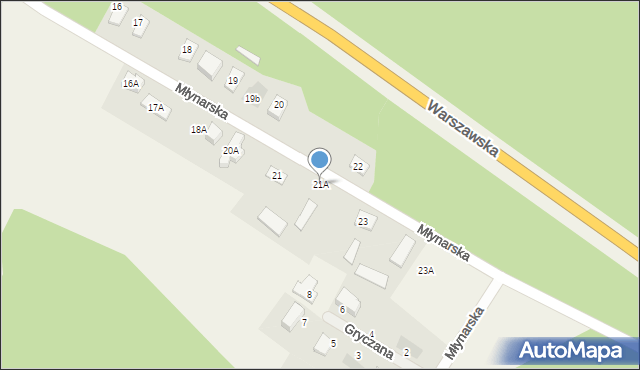 Słupno, Młynarska, 21A, mapa Słupno