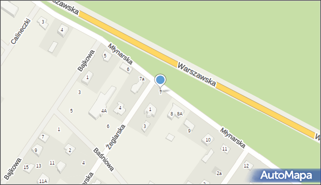 Słupno, Młynarska, 7, mapa Słupno