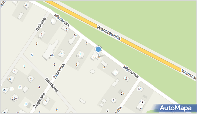 Słupno, Młynarska, 8A, mapa Słupno