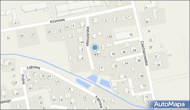 Sońsk, Mleczarska, 5, mapa Sońsk