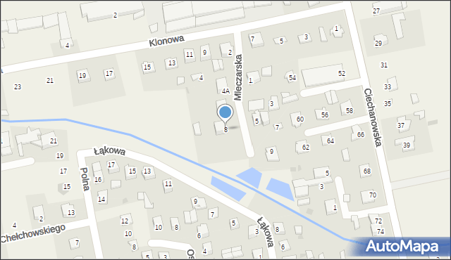 Sońsk, Mleczarska, 8, mapa Sońsk