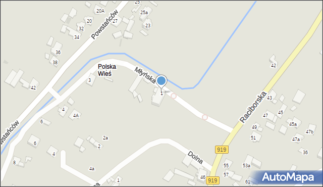 Sośnicowice, Młyńska, 1, mapa Sośnicowice