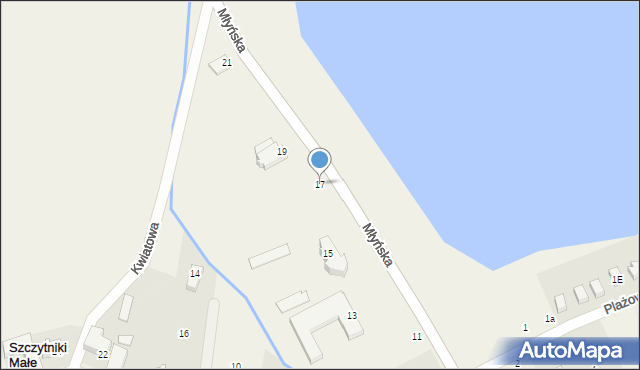 Spalona, Młyńska, 17, mapa Spalona
