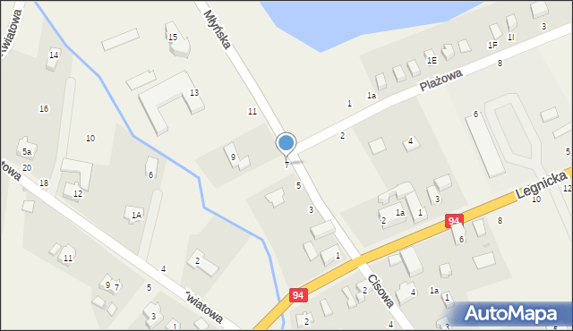 Spalona, Młyńska, 7, mapa Spalona