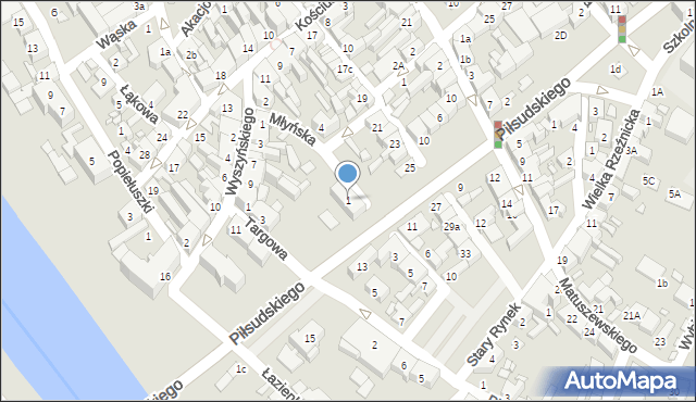 Śrem, Młyńska, 1, mapa Śrem