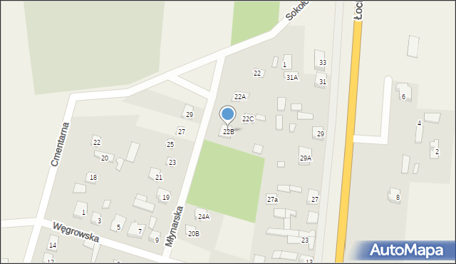 Stanisławów, Młynarska, 22B, mapa Stanisławów