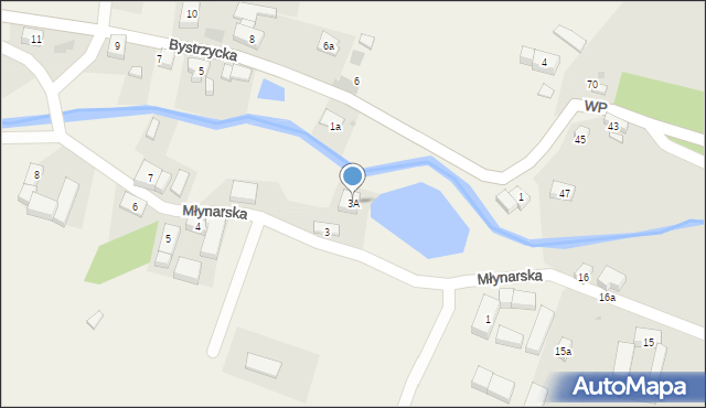 Stara Bystrzyca, Młynarska, 3A, mapa Stara Bystrzyca