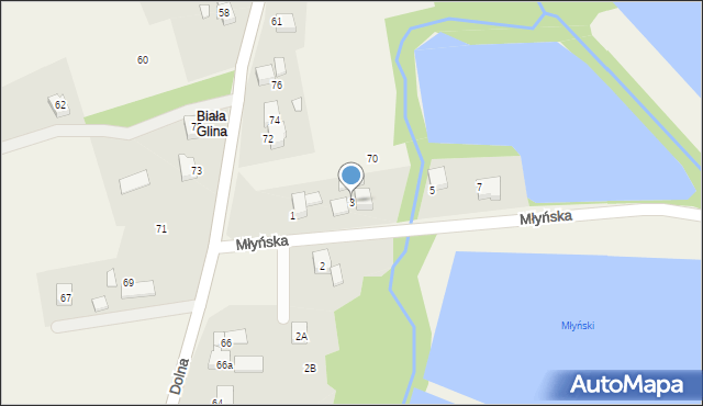 Stara Wieś, Młyńska, 3, mapa Stara Wieś