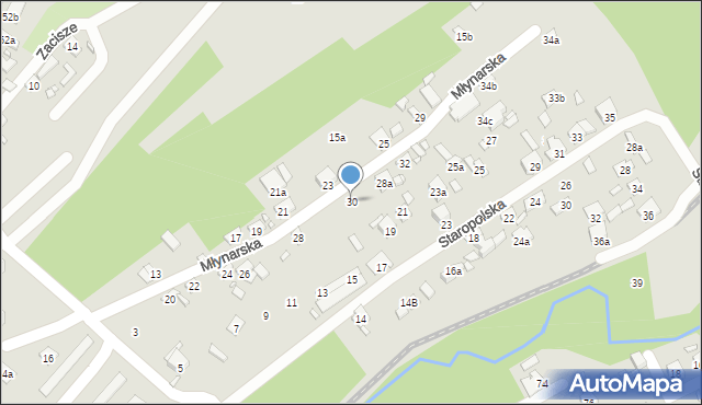 Starachowice, Młynarska, 30, mapa Starachowic