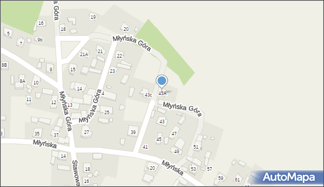 Stare Budkowice, Młyńska, 43A, mapa Stare Budkowice