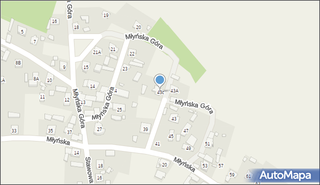 Stare Budkowice, Młyńska, 43c, mapa Stare Budkowice