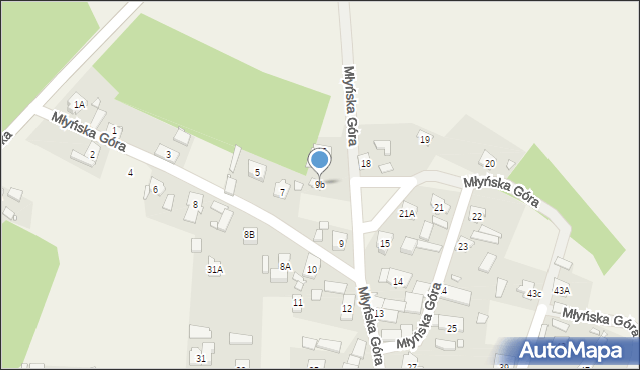 Stare Budkowice, Młyńska Góra, 9b, mapa Stare Budkowice