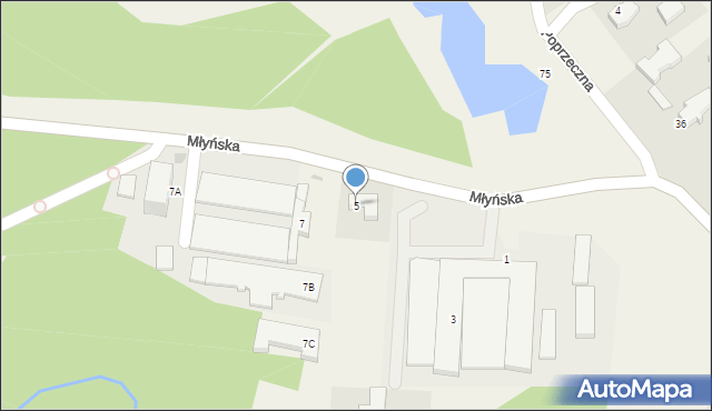 Straszyn, Młyńska, 5, mapa Straszyn