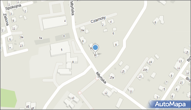 Strumień, Młyńska, 9c, mapa Strumień