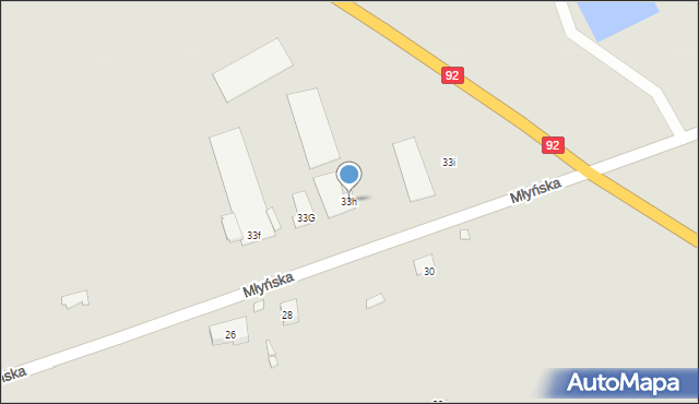 Świebodzin, Młyńska, 33h, mapa Świebodzin