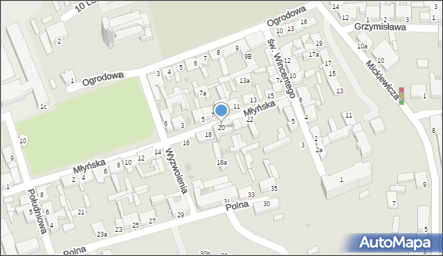 Świecie, Młyńska, 20, mapa Świecie