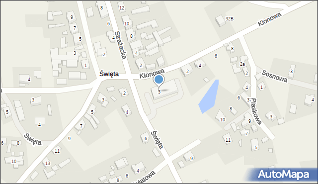 Święta, Młyńska, 3, mapa Święta