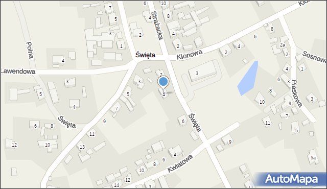 Święta, Młyńska, 4, mapa Święta