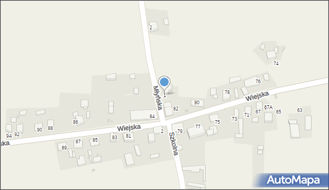 Świniowice, Młyńska, 1, mapa Świniowice