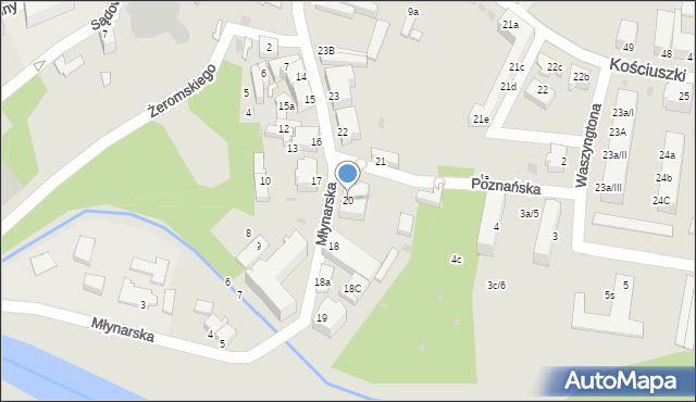 Szprotawa, Młynarska, 20, mapa Szprotawa
