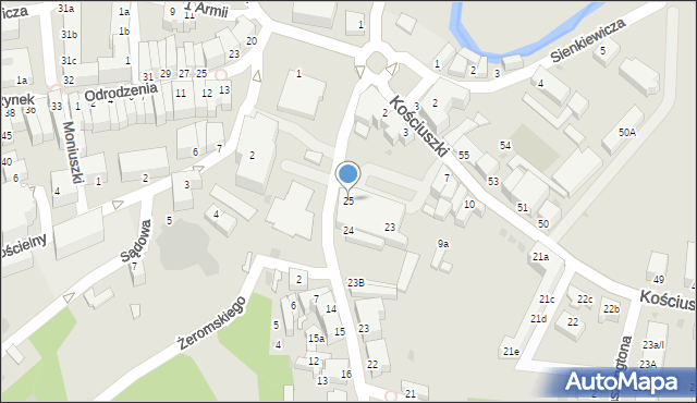 Szprotawa, Młynarska, 25, mapa Szprotawa