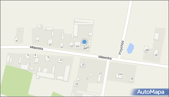 Szreńsk, Mławska, 14A, mapa Szreńsk