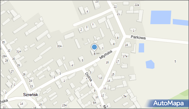Szreńsk, Młyńska, 6, mapa Szreńsk