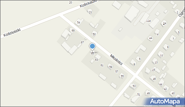 Sztabin, Młodości, 65, mapa Sztabin