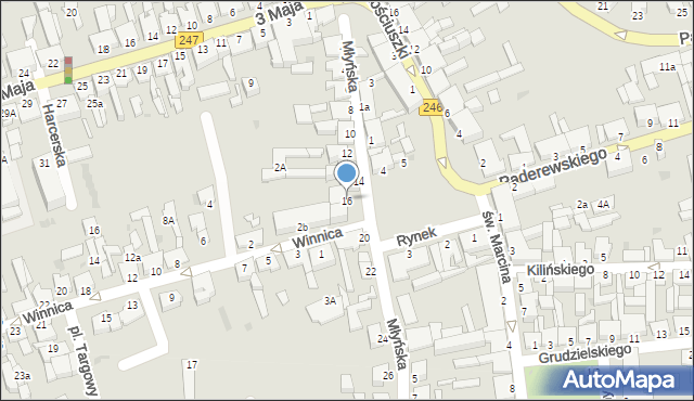 Szubin, Młyńska, 16, mapa Szubin