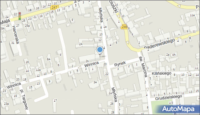 Szubin, Młyńska, 18, mapa Szubin