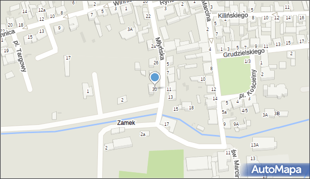 Szubin, Młyńska, 30, mapa Szubin