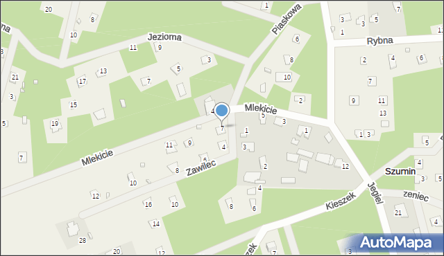 Szumin, Mlekicie, 7, mapa Szumin