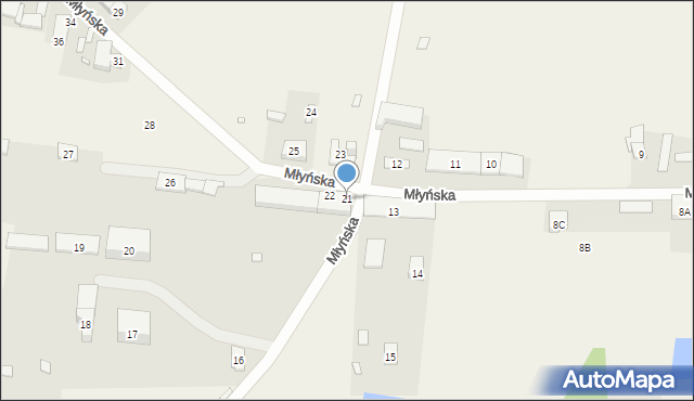 Szymonków, Młyńska, 21, mapa Szymonków