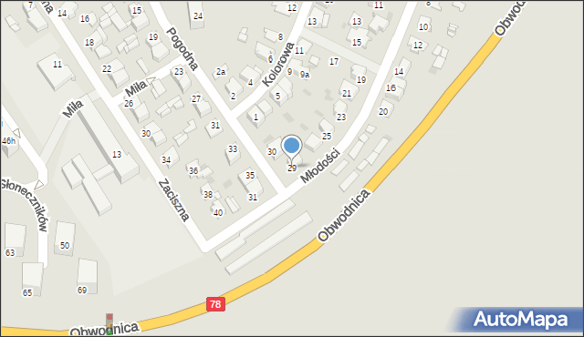 Tarnowskie Góry, Młodości, 29, mapa Tarnowskie Góry