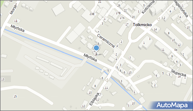 Tolkmicko, Młyńska, 18B, mapa Tolkmicko