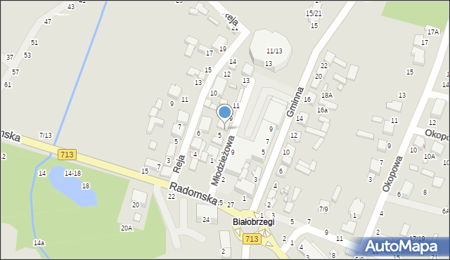 Tomaszów Mazowiecki, Młodzieżowa, 7/9, mapa Tomaszów Mazowiecki