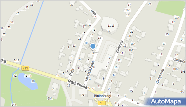 Tomaszów Mazowiecki, Młodzieżowa, 9, mapa Tomaszów Mazowiecki