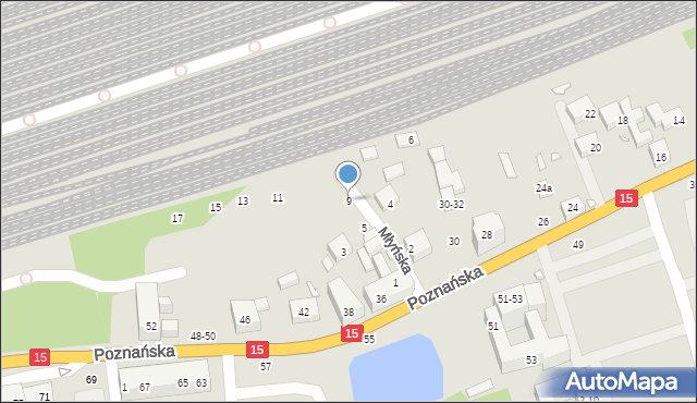 Toruń, Młyńska, 9, mapa Torunia