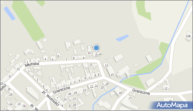 Trzciel, Młyńska, 11, mapa Trzciel