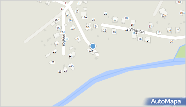 Tuchów, Młyńca Józefa, płk., 24b, mapa Tuchów